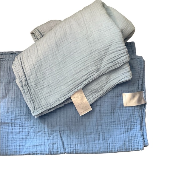 mozah Other - Mozah Soft Muslin Swaddle Blankets Organic Cotton  in Blue Shades Bundle of two